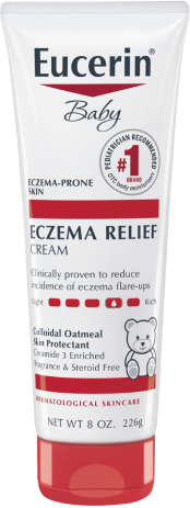 A tube of Eucerin Baby Eczema Relief Cream